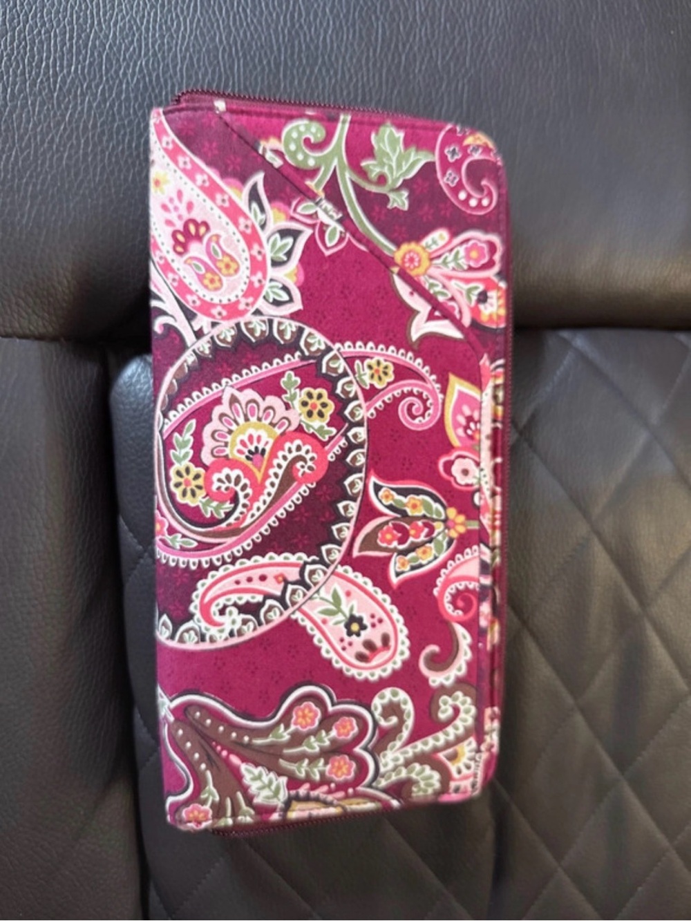 Vera Bradley Magenta Paisley Zip Wallet Phone Case